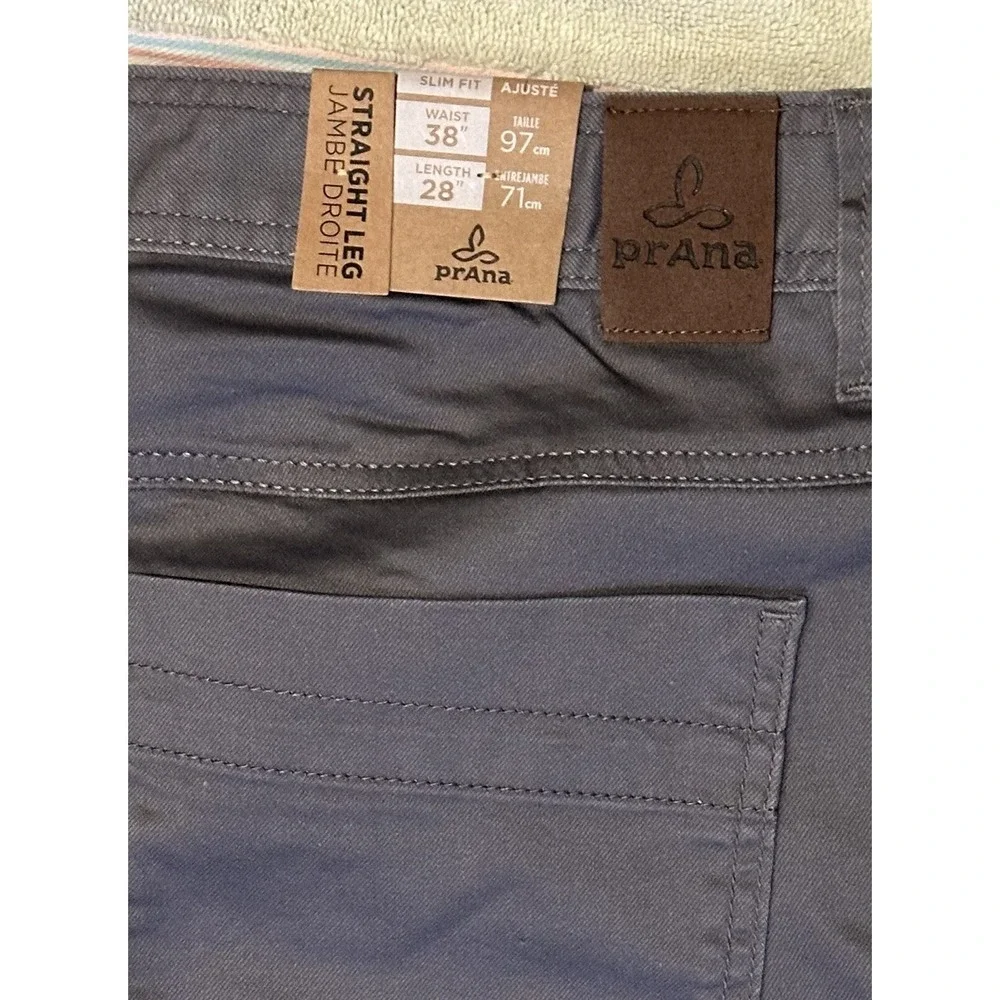 prAna MENS JEANS GRAVEL BRIDGER SLIM FIT STRAIGHT LEG‎ JEANS SZ 38/28 NEW